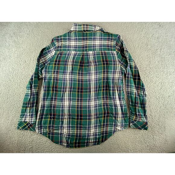 C Est 1946 Shirt Womens Large Green Plaid Button Up Long Sleeve Collar - Picture 8 of 9